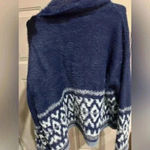 a.n.a . BLUE PATTERNED LADIES WOMENS FUZZY SWEATER CARDIGAN SIZE small Photo 4