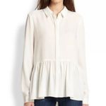 Tibi  Savanna Crepe Long Sleeve Peplum Top Photo 0