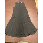 Nicole Miller Black Drop Waist Tiered Sleeveless Dress Large Minimalist Lagen Photo 4