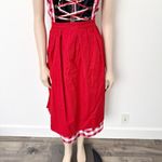 [Vintage] Red Gingham Dirndl Bavarian German Beer Girl Costume Dress Sz XL EU 46 Photo 3