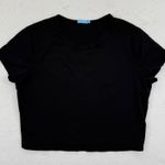 J.McLaughlin Allie Cap sleeve Tee Women's Black Crop Top Casual T Photo 0
