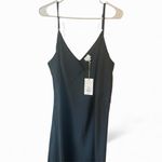 NWT A New Day Black satin relaxed fit slip dress with slit Size XXL Photo 3