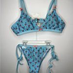 Cider  Blue Cherry Print Bikini Women’s Size S Photo 0