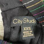 Flaw/City Studio XXS Metallic Pin Striped Black Sheath Dress Tulip Style Bottom Photo 7