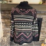 Lucky Brand Black and Pink Cowl Neck Sweater Photo 5