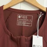 FIGS Layton Crewneck Wide Leg ScrubJumpsuit in Walnut, Size Medium Photo 9