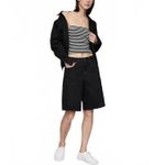 Gap CloseKnit Crop Tube Top Cotton Blend Black White Stripe NWT Large Photo 3