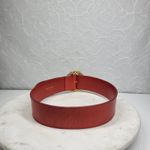 Paloma Picasso Red Leather Gold Chain Buckle Belt Made in Italy Vintage 31x2 Photo 4