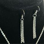 Blue stone Jewelry Set, Necklace, Earrings and Cocktail Ring Silver Photo 2