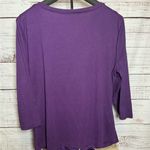 Allegra K  Purple Blouse with Button Detail Photo 2