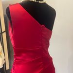 David's Bridal Deep red one shoulder dress size 6 formal  Photo 1