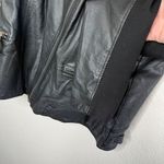 Maurice's Womens Black Faux Leather Floral Embroidered Bomber Jacket size 3X Photo 6