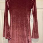 Urban Outfitters NEW Pink Velvet Bell Long Sleeve Mini Dress Flare Sleeve Photo 0