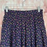 Breckenridge Vintage Petites Purple Patterned Pleated Midi Skirt Photo 1