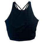 Oysho  Black High Neck Strappy Sports Bra Medium Yoga Pilates Minimalist Top Photo 0