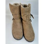 Brash Women's Brown Faux Suede Boots Size 8.5 With Faux Fur Lining & Buckle Deta Photo 1