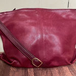 SAS Genuine Soft burgundy Red Leather‎ Slouchy Crossbody Large Bag Purse Photo 0