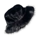 🆕Faux Fox Fur Black Bucket Hat Photo 2