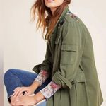 Anthropologie Dolan Payton Oversized Utility Jacket Military Floral Embroidered Photo 1