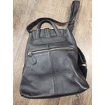 BOYATU Pebbled Black Leather Gold Hardware Convertible Zip Backpack Purse Photo 6