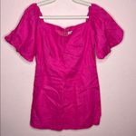 RHODE Dali Linen Puff Sleeve Dress Pink. Size 10 Pink Photo 1