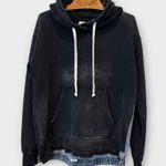 Free People NWT x Tricia Fix Zuma Denim Mix Hooded Sweatshirt Size Small Photo 4
