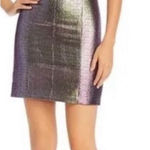Likely Revolve Lurex Haley Metallic Purple Iridescent Mini Cocktail Dress 4 Photo 0