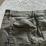 Good American  Size 10/30 A-Line Button Front Mini Skirt Dark Olive Green Denim Photo 4