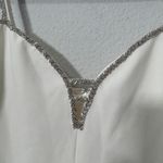 Likely NEW Britta Gown White Silver Straps Back Slit Regular Price $439.00 Sz 10 Photo 10