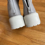 Free People Emma Ruche leather Boots grey white chunky sole Sz 39.5 Photo 4