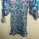 Rhode Resort Anya Smocked Mini Dress Womens Size Medium Blue Photo 12