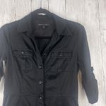Lafayette 148 New York‎ Dress Size 0 Button Up Short Sleeve Casual Utility Work Black Photo 1