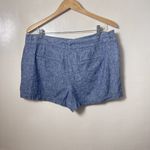 Loft Outlet Shorts Womens 14 Blue Chambray Linen Cotton blend pockets Coastal Photo 1