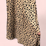 Cute silky leopard pull on elastic waist midi skirt flowy Black Size M Photo 0