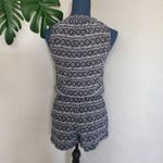 Loft  Boho Black White Print Shorts Romper Photo 3