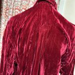Vintage 90s Red Velvet Long Sleeve Goth Vamp Button Up Shirt Sz L Size L Photo 6