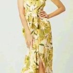 L $150 L*Space Mykonos Dress in Ibiza Yellow Floral Small Midi Linen Dress Photo 0