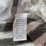 Umgee NWT Gray & White Striped Lace Trim Oversized Knit Tunic Top Photo 7