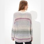 American Eagle Women’s  Multi-colored Oversized Striped Crew Neck Sweater Size S Photo 2