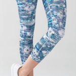 Lululemon ‎ Inspire Crop II Leggings Blue Multicolor Print Size 4 Photo 0