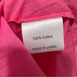 O.P.T. Pink Square Neck Puff Sleeve Cotton Barbie Pink Dress Size Large NWT Photo 4