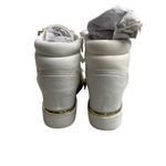 ALDO White Wedge High Top Sneakers Quilted Gold Accent Size 6.5 SEE DESCRIPTION Photo 1