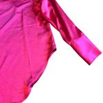 Good American  Bright Pink Satin Button-Down Shirt Top Blouse Size Medium Women's Photo 4