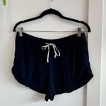 Brandy Melville Womens Navy Blue Elastic Waist Drawstring PullOn Shorts One Size Photo 0