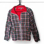 American Vintage vintage 90s 1990s 80s 1980s retro aesthetic  Russ red green navy blue plaid zip Photo 0