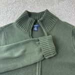 CHAPS VTG Olive Green Full Zip Cotton Knit Sweater Cardigan with Buckle Pockets Photo 1