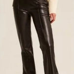 Abercrombie & Fitch  vegan leather split hem pants black size small long Photo 0