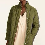J.Crew NEW Quilted Cocoon Puffer With PrimaLoft Jacket Coat Green XXS Photo 0