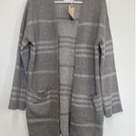 Active USA  Gray Women's Cardigan Pockets Open Front Super‎ Soft - Size M Photo 0