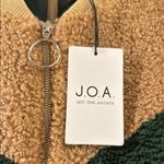 J.O.A. Tan and Green Teddy Jacket with Chevron Design Photo 1